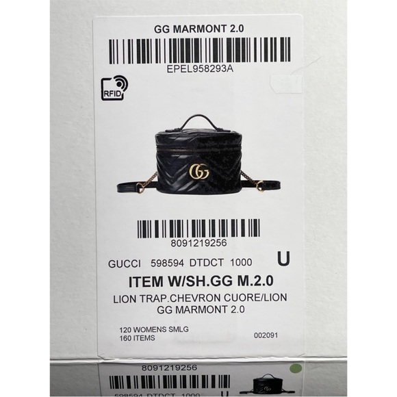 Gucci New With Box GG Marmont Black Leather Vanity Case Backpack - Picture 9 of 13